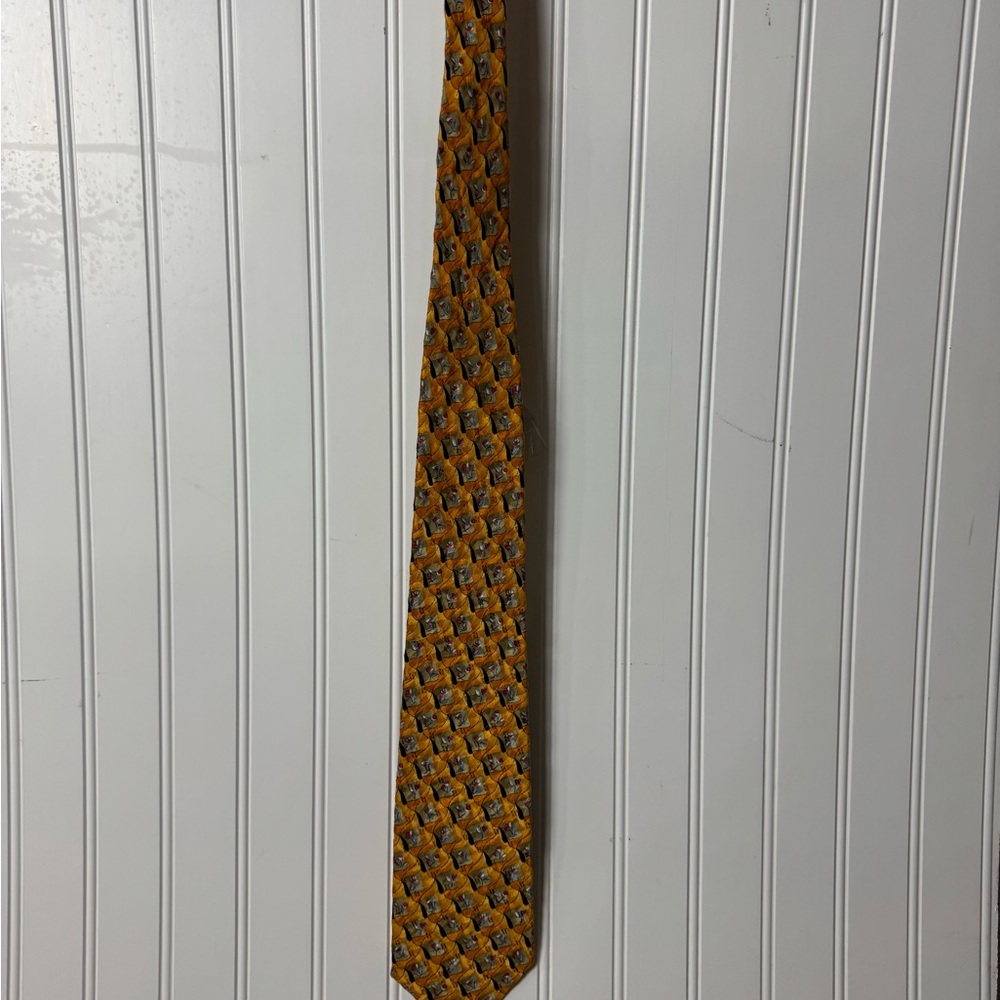 Robert Talbott Gold Geometric Pattern Tie - image 1